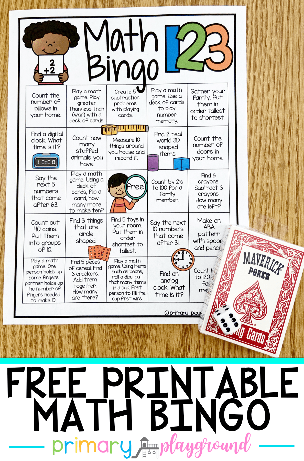 Free Printable Math Bingo - Primary Playground