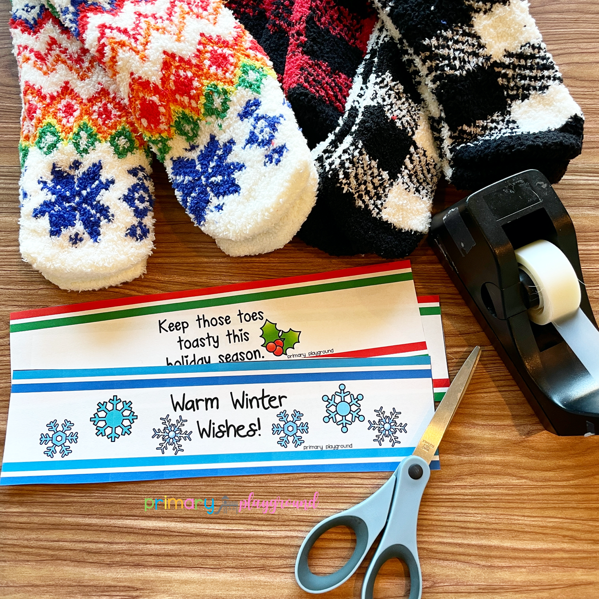 Christmas Socks Gift Tag Primary Playground