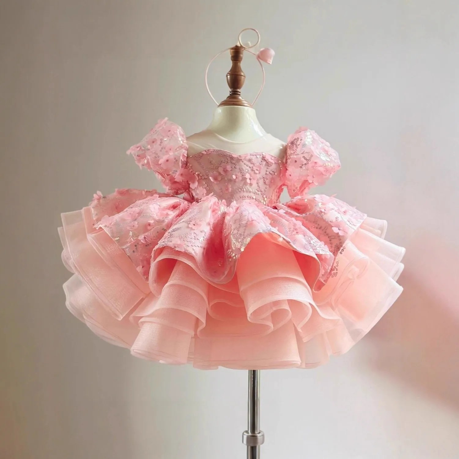 Short-sleeve Princess Dress For A Baby Girls First Birthday