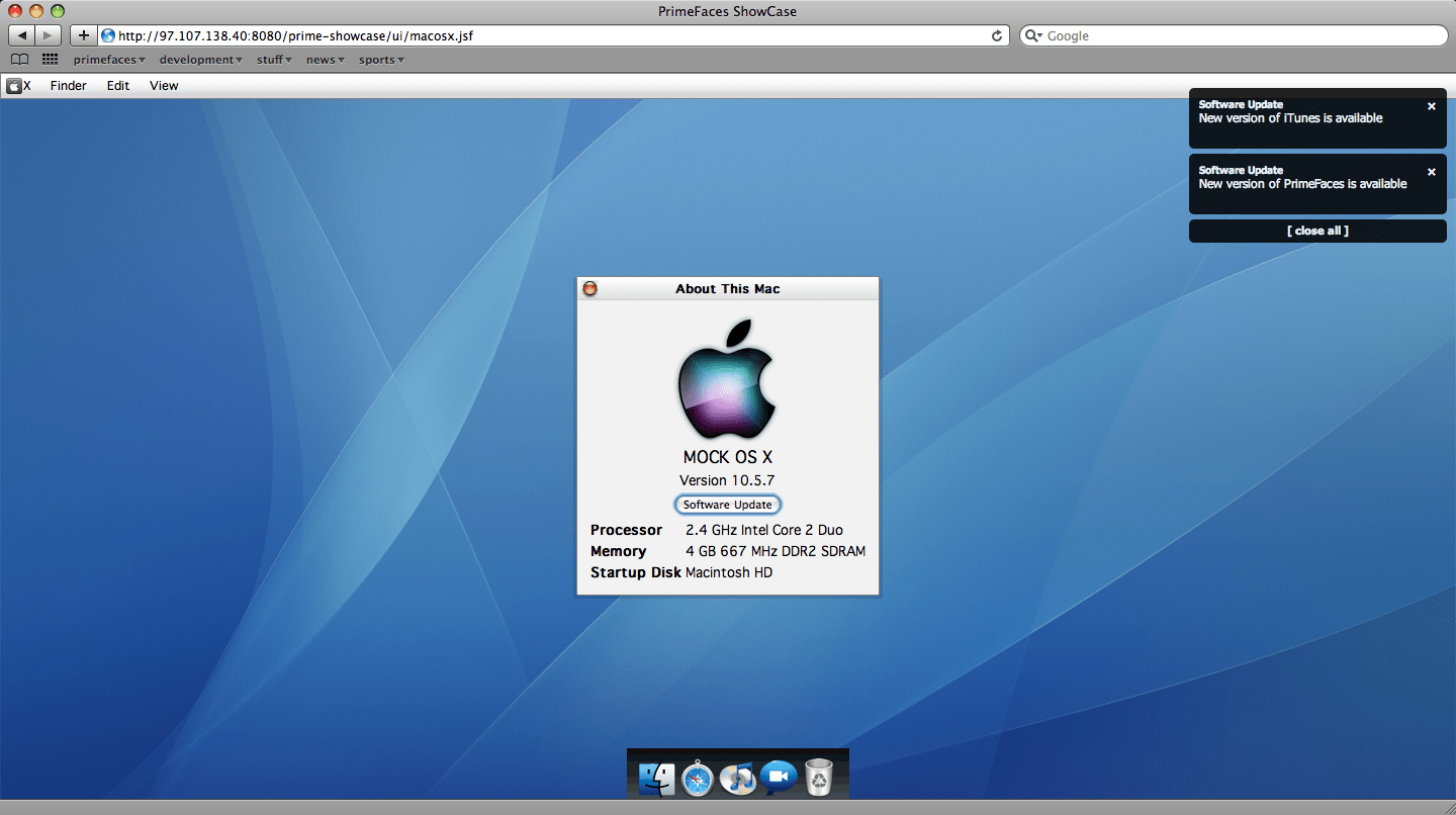 Mock OS X in a browser PrimeFaces