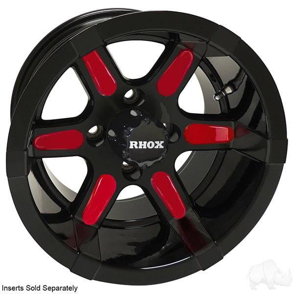 12" Black Wheel with Center Cap - RHOX RX252 (12x7 ET-25")
