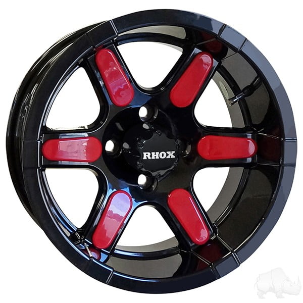 14x7" Black Wheel with Center Cap (RHOX RX262) 14x7 ET-25"