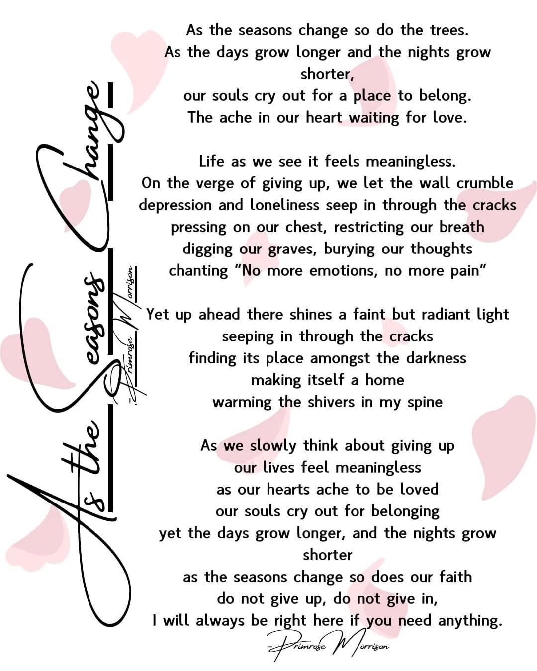 As theseasons change poem