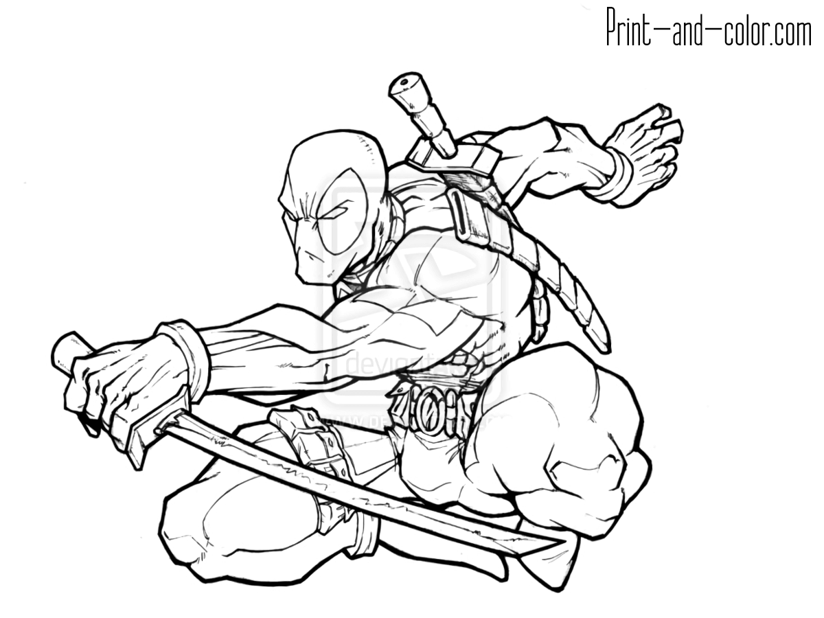 Deadpool coloring pages