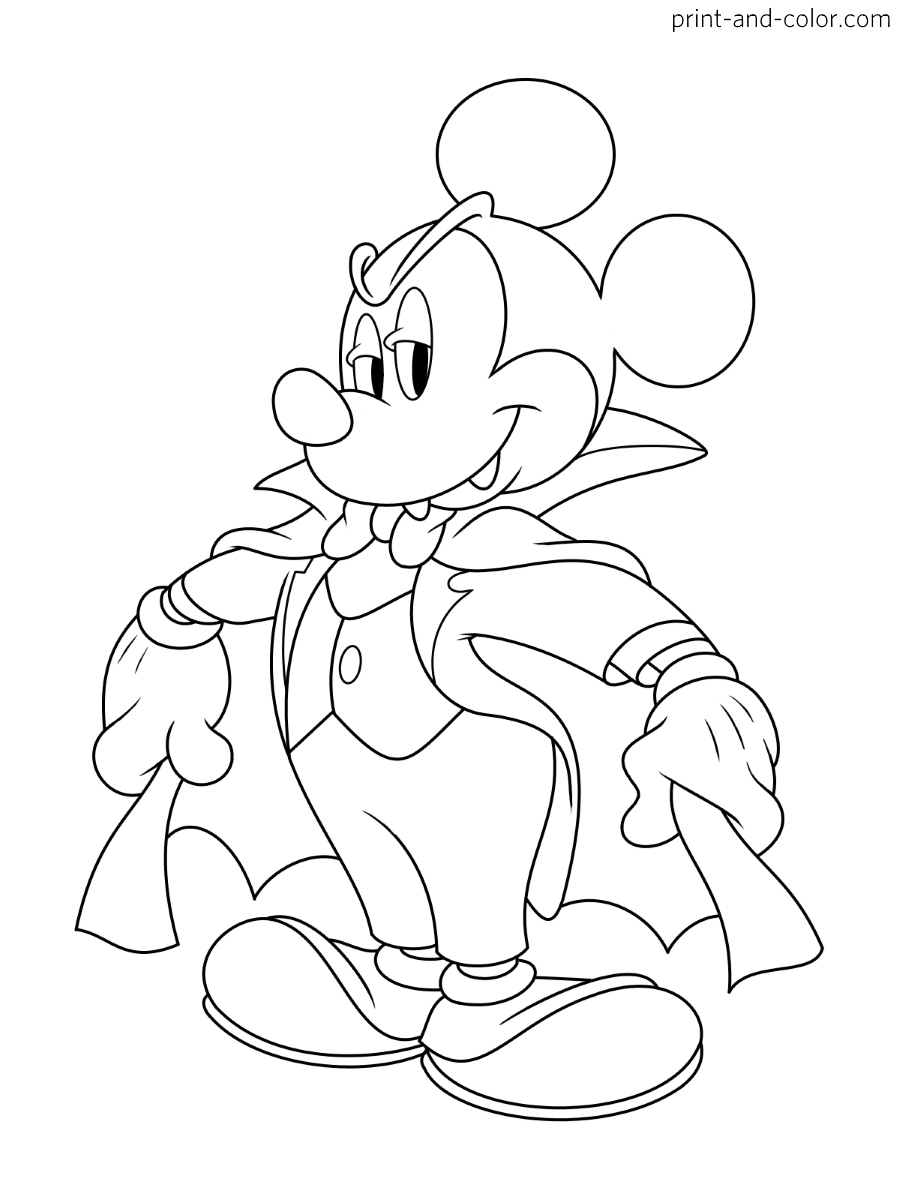 Mickey mouse halloween coloring pages