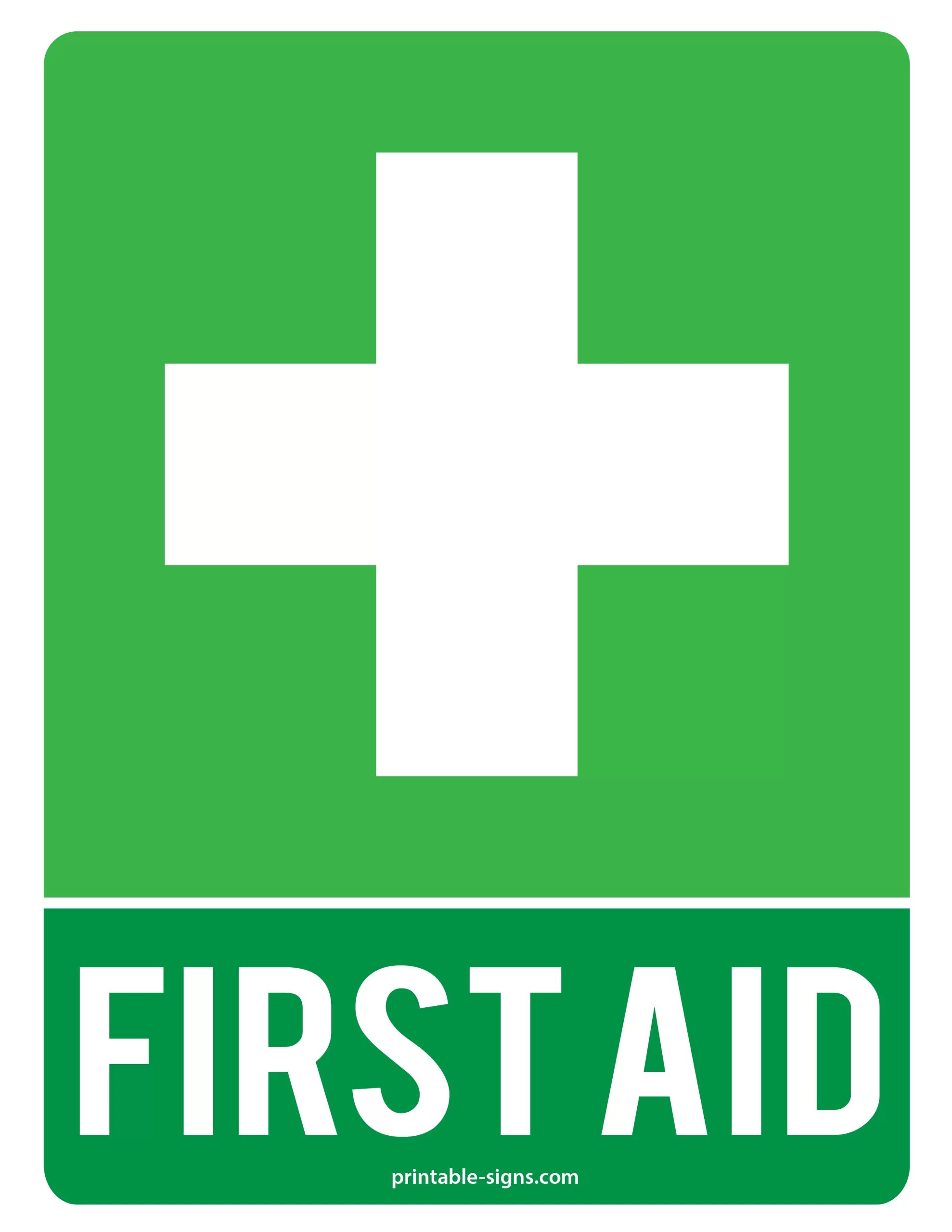 First Aid Sign to Print - Printable Signs