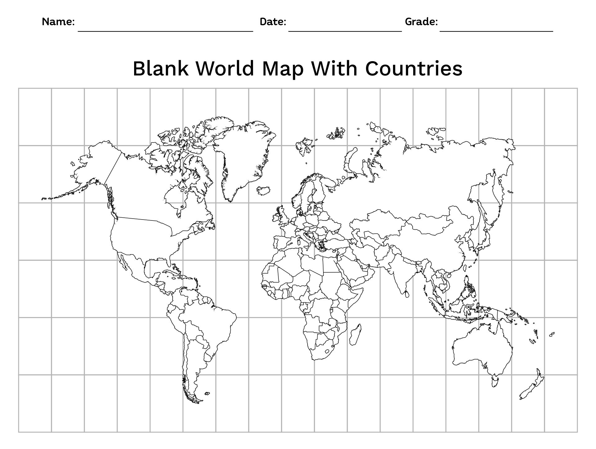 Printable Blank World Map With Countries Printable US Map Blank World Map Printable With Countries 