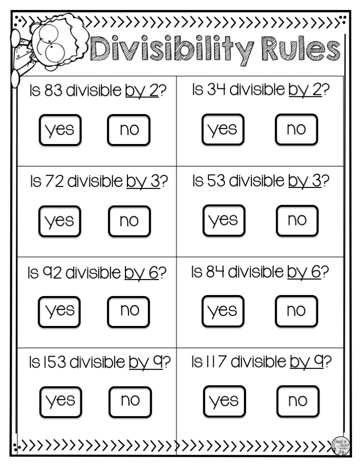 Printable Divisibility Rules - Printable World Holiday