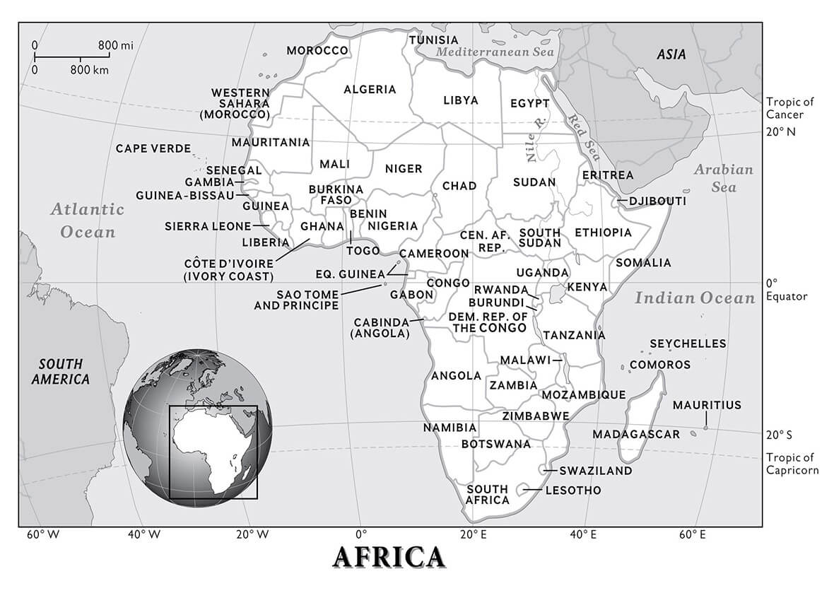 Printable Africa Map Printable Africa Map With Countries 1 