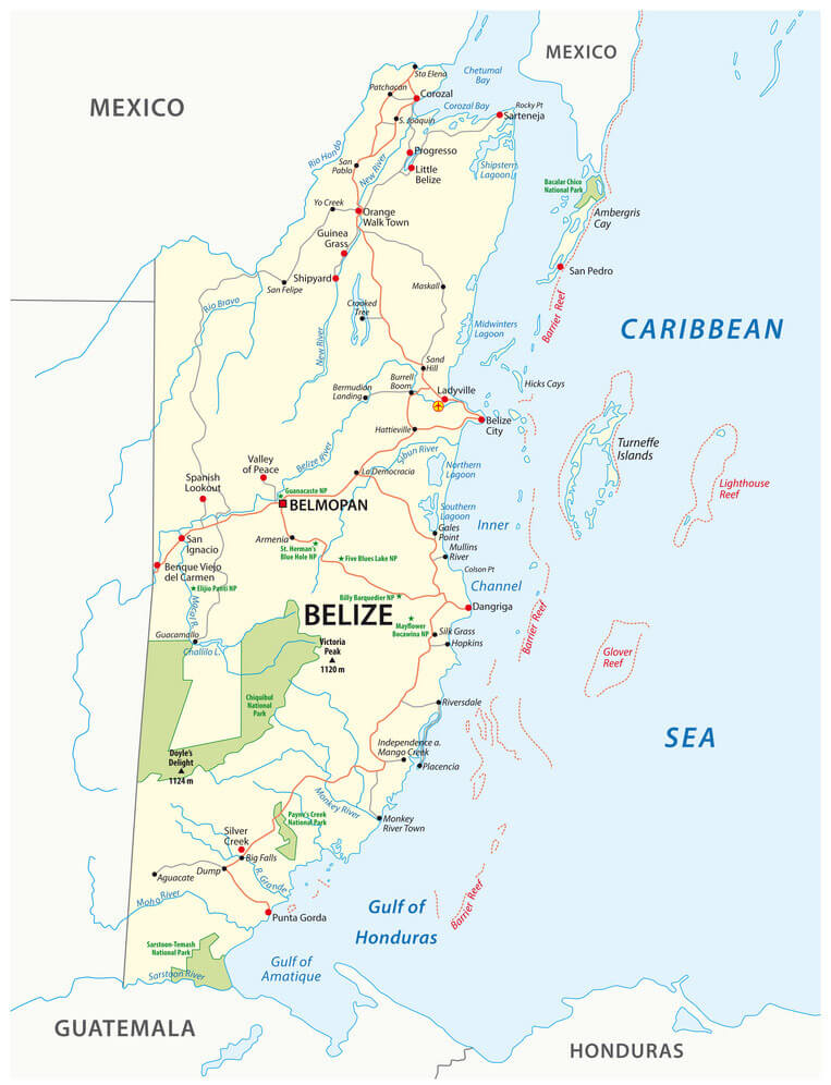 Printable Belize Physical Map Free Download And Print For You Printable Belize Physical Map 