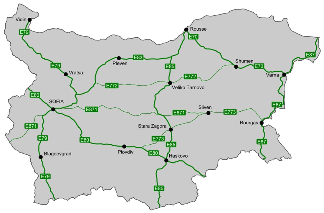 Printable Bulgaria Map Roads Free Download And Print For You Printable Bulgaria Map Roads 
