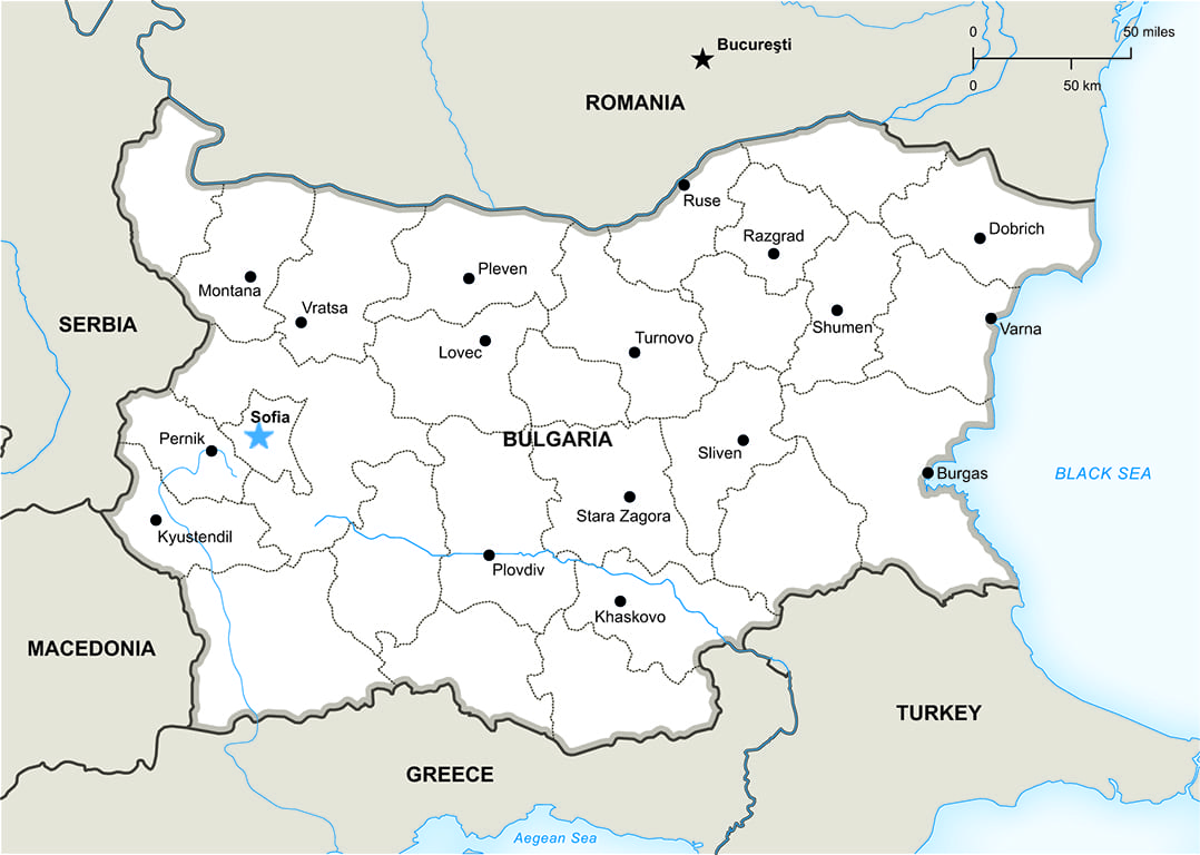 Printable Map Of Bulgaria And Surrounding Countries Free Download And Printable Bulgaria Political Map 