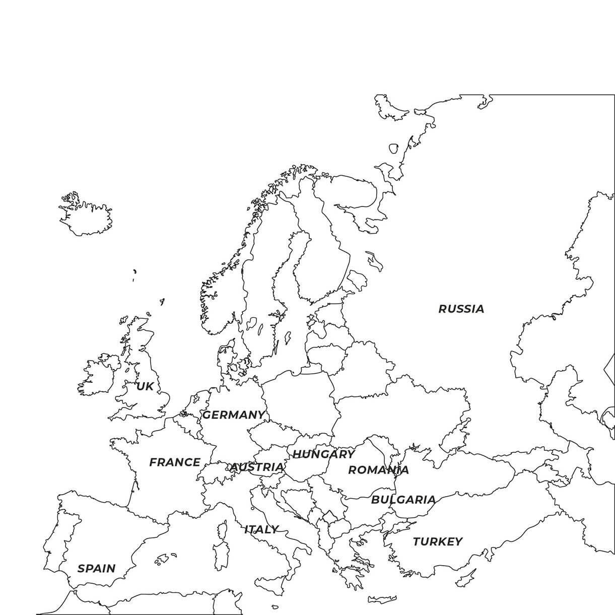 Printable Europe Map With Countries 1 Free Download And Print For You Printable Europe Map With Countries 1 