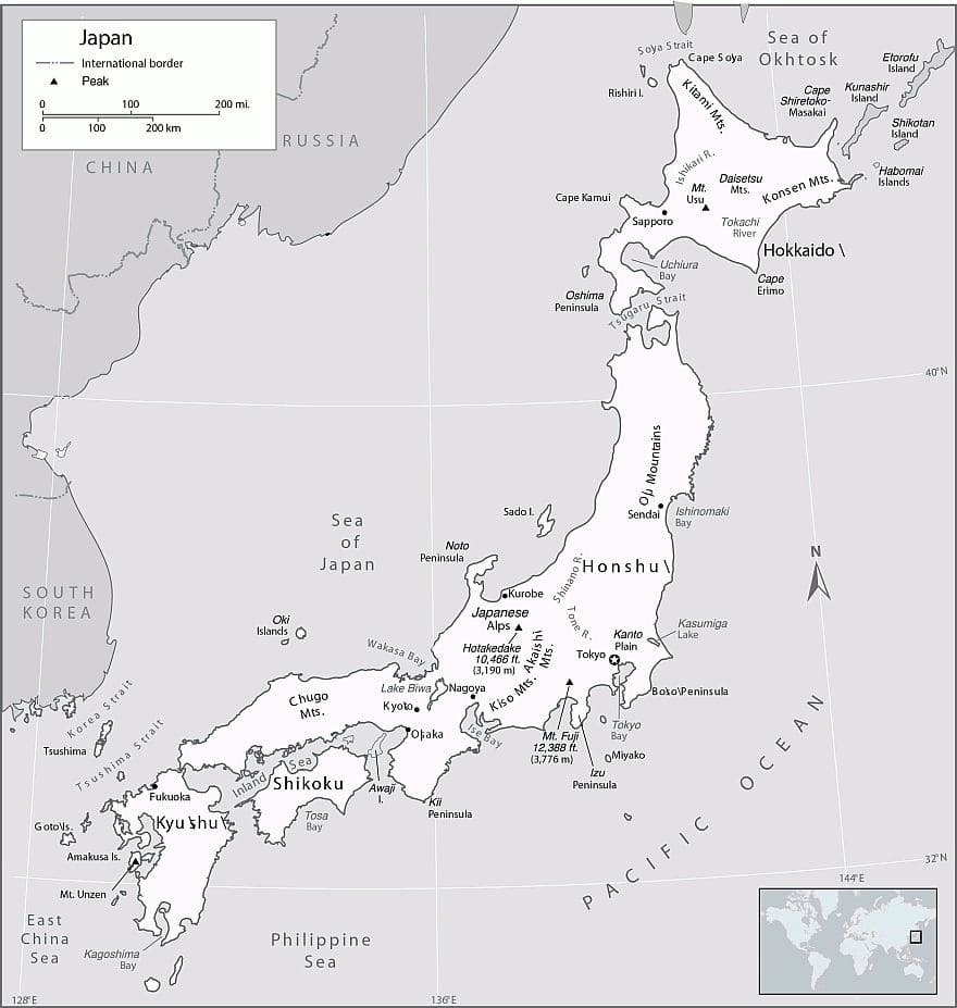Japan Map Printables Templates Free Printable Geographic Map Of Japan 