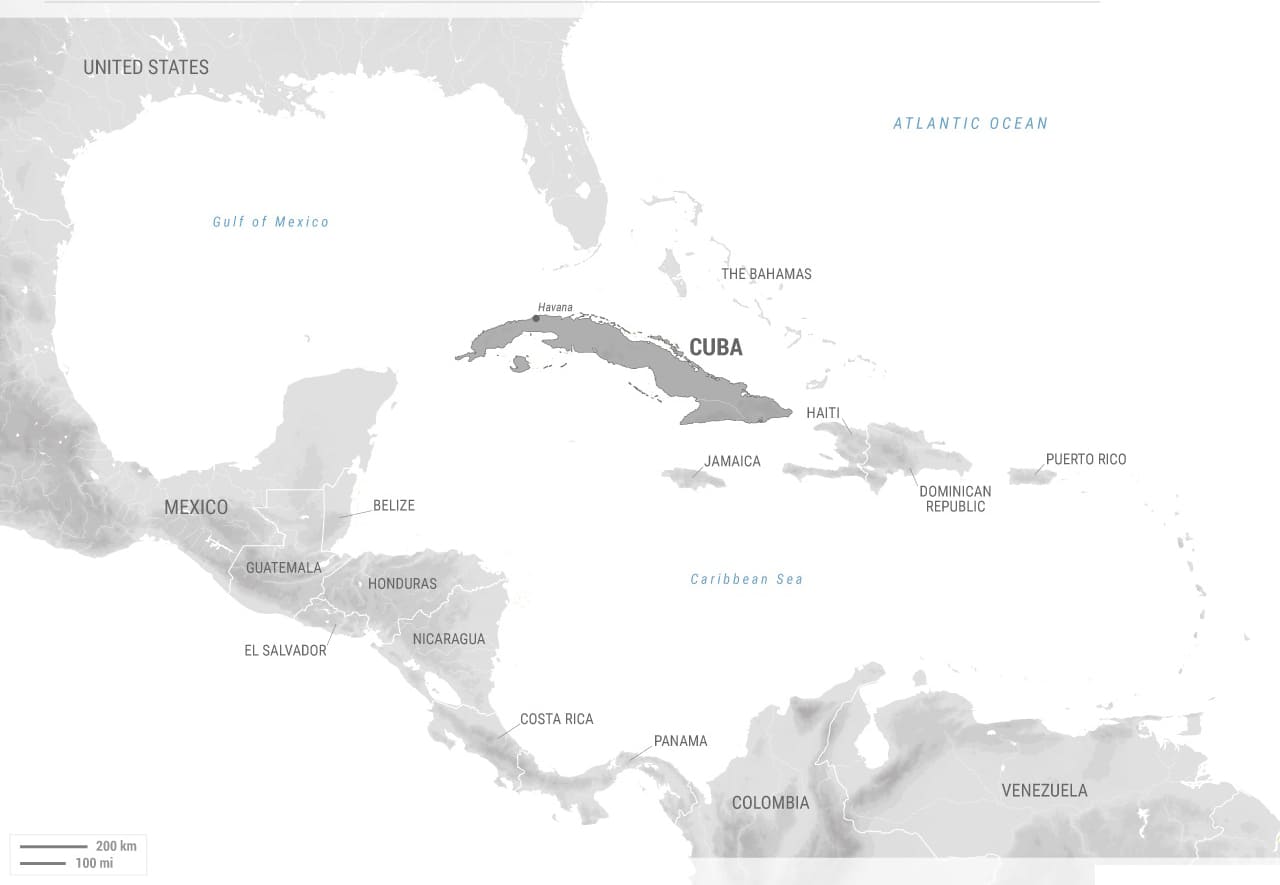 Printable Cuba Map Printable Map Of Cuba And Surrounding Islands 
