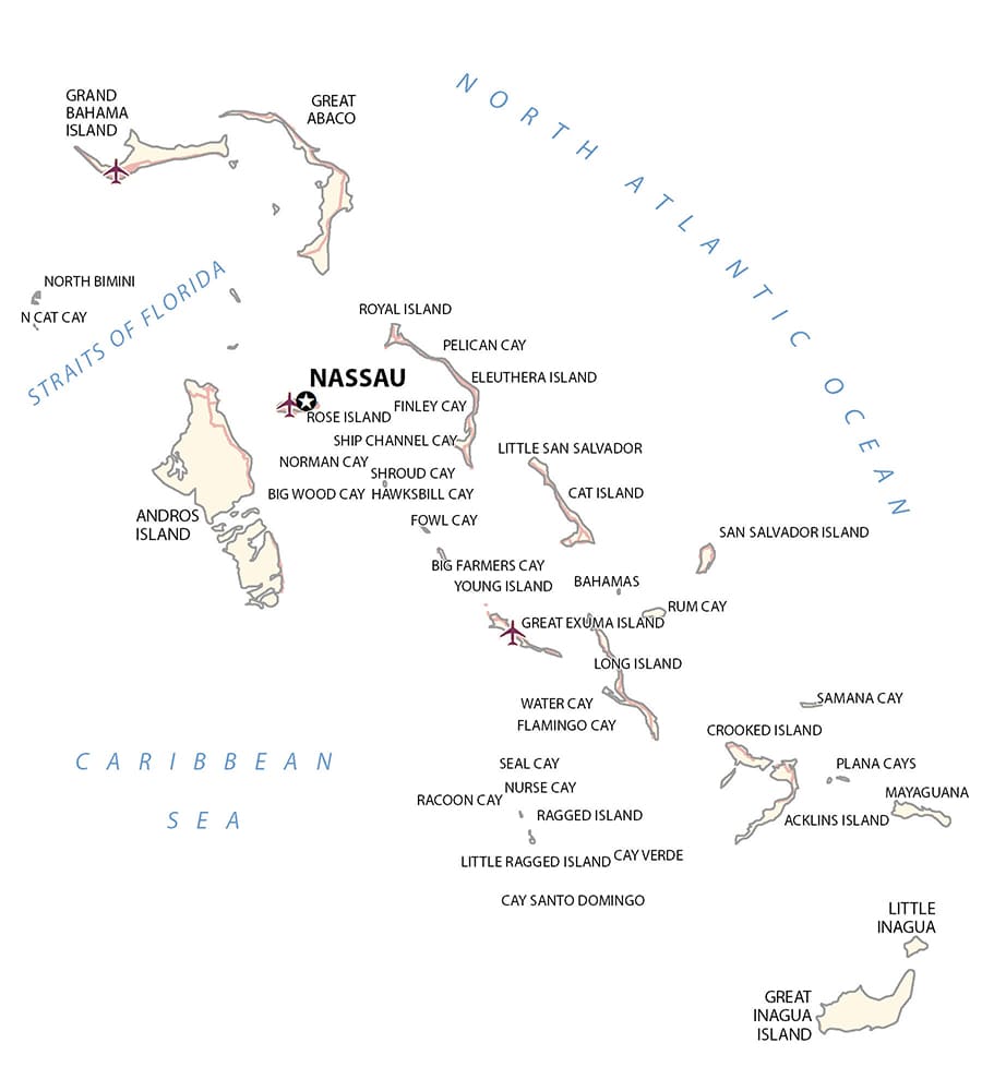Printable Map Pf Bahamas Islands Free Download And Print For You Printable Map Pf Bahamas Islands 