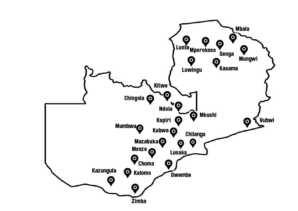 Printable Physical Map Of Zambia Free Download And Print For You Printable Physical Map Of Zambia 