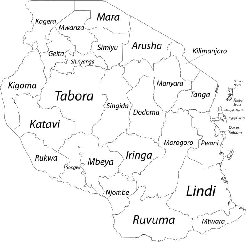 Printable Tanzania Map Cities Free Download And Print For You Printable Tanzania Map Cities 