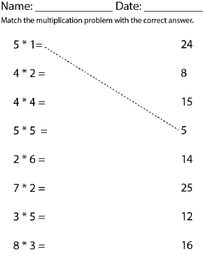 Multiplication Matching Exercise Pdf - Best City Pictures in Ultra HD