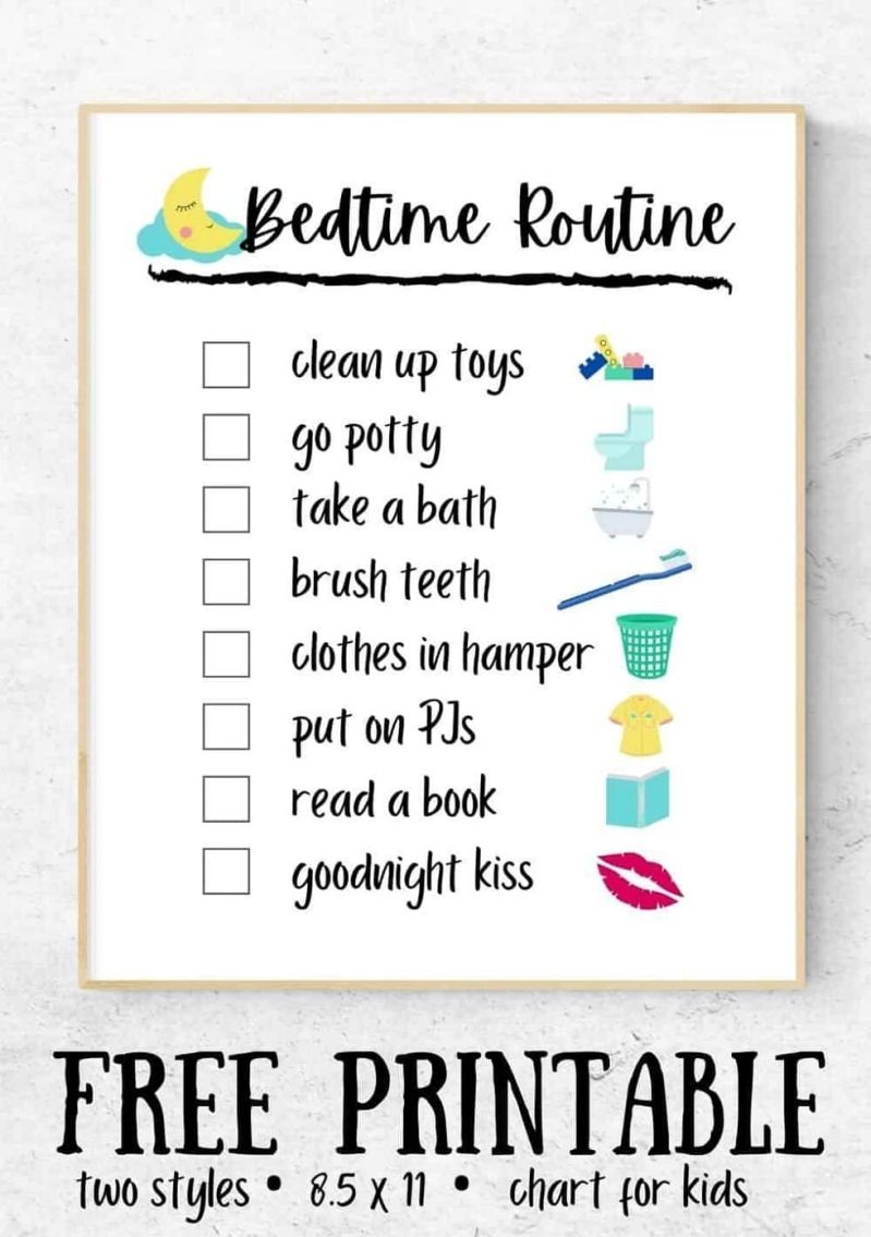 Printable Bedtime Routine Chart Printablelib - Gorgeous Desktop Light Patterns | Free Download