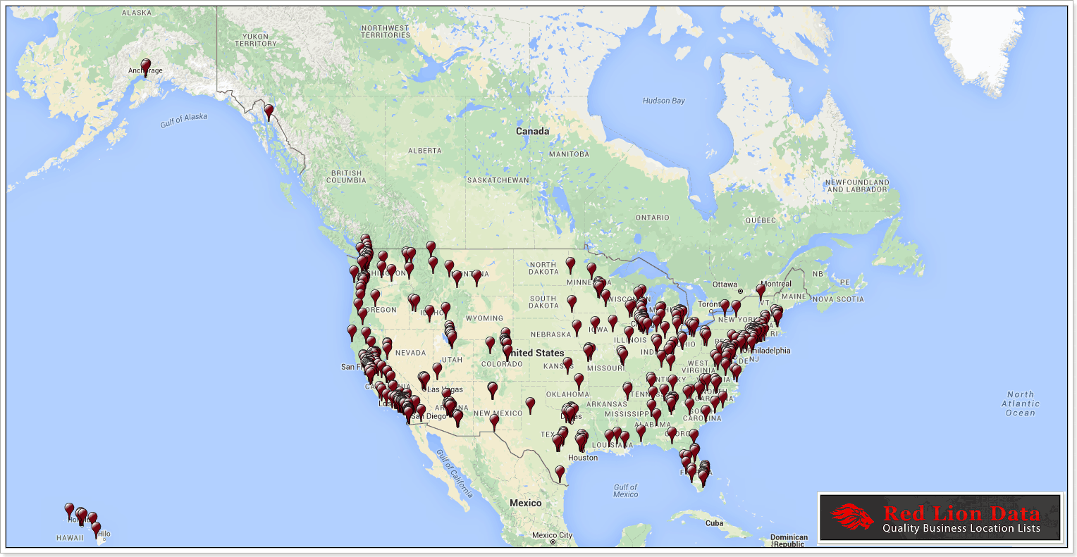 Costco Locations USA Map Printable Map Of USA Costco Store Map Red Lion Data 1 