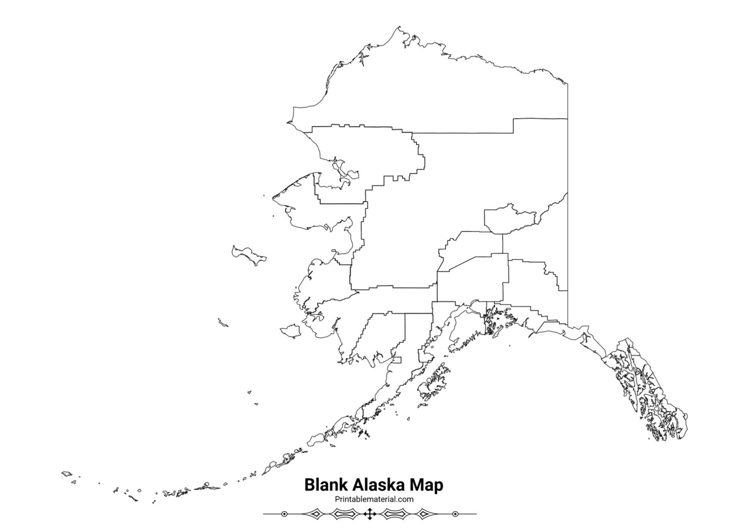 Alaska Map Blank Map Outline Map County Map Printable One For All Blank Alaska Map 1 1536x1086 