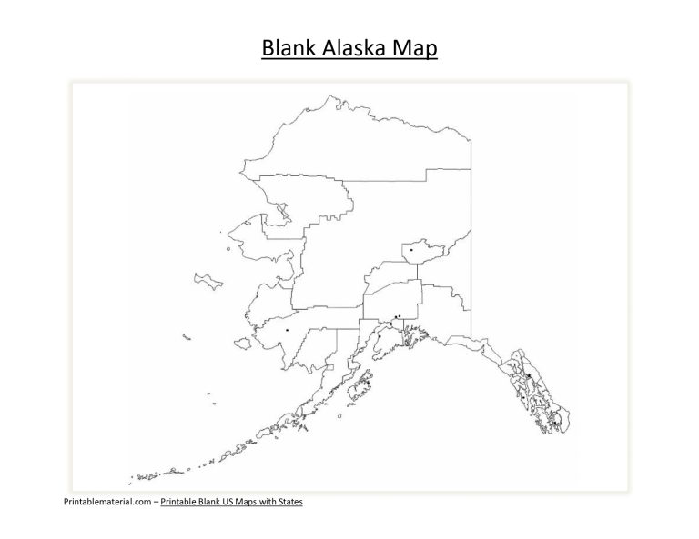 Blank US Maps With States 50 Printable PDF Blank Alaska Map 768x593 