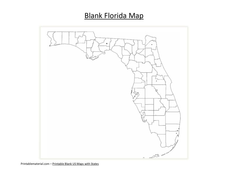 Blank US Maps With States 50 Printable PDF Blank Florida Map 768x593 