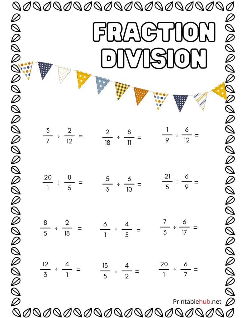 25+ fraction division worksheet