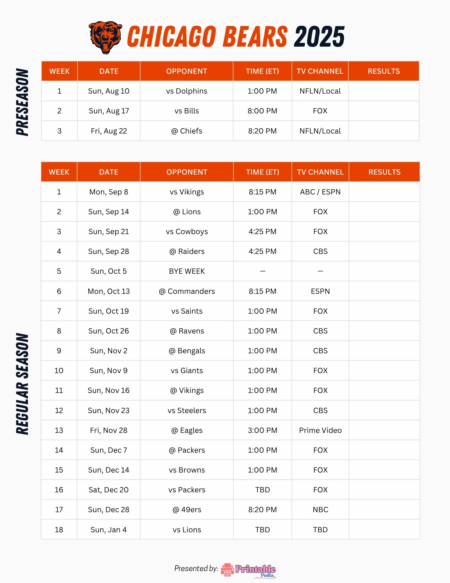 How To Watch Chicago Bears Games Live In 2026 Chicago Bears Schedule 2025 