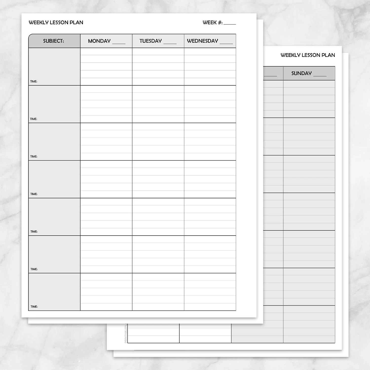 Weekly Lesson Plan Pages Printable Teacher Planner Pdf Printable