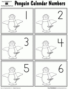 penguin calendar numbers 0 to 31 a to z teacher stuff printable pages and worksheets