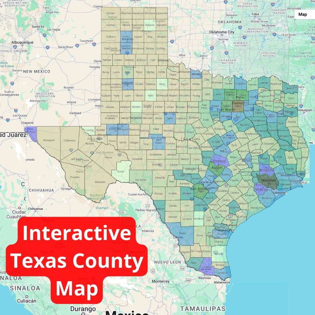 County Maps Of Texas Printables US Interactive Texas County Map Gallery 