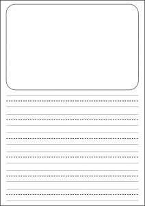 free printable writing paper with picture box pdf primary dashed