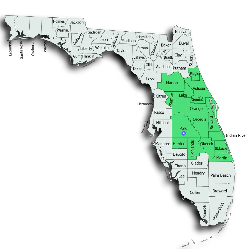 Map For Central Florida Zip Codes By County Printable Map Central Florida County Map Genially 