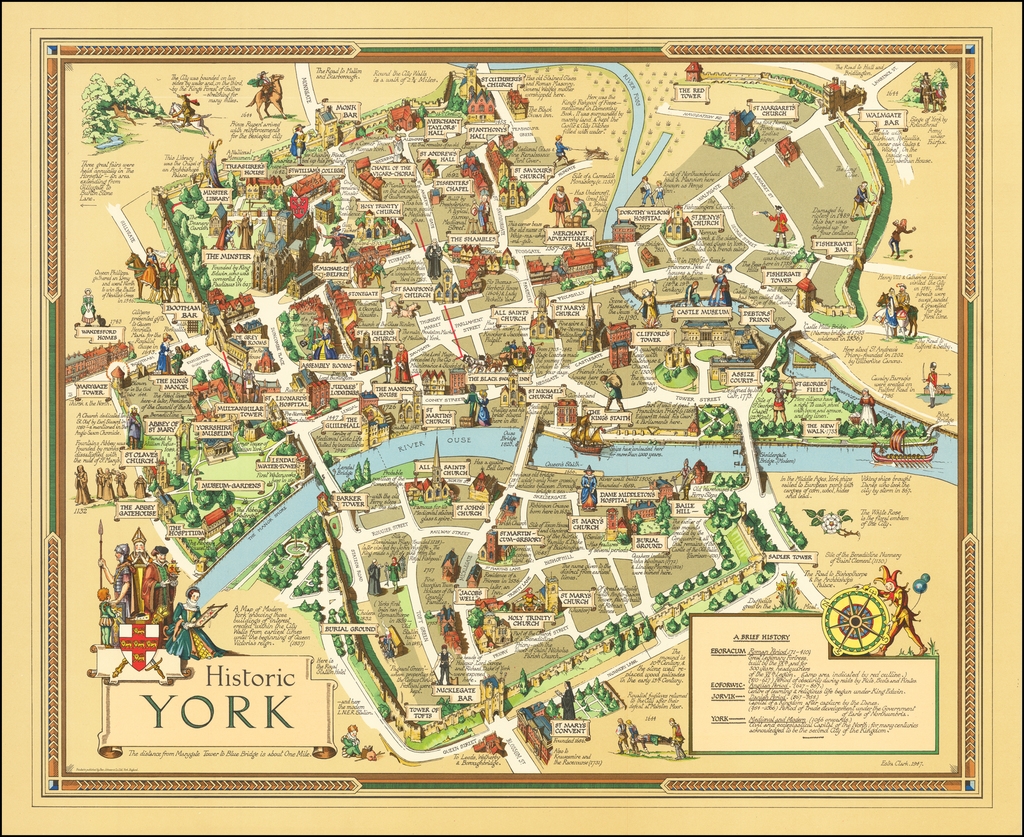 Map Of City Of York Printable Map Historic York Ruderman Maps 