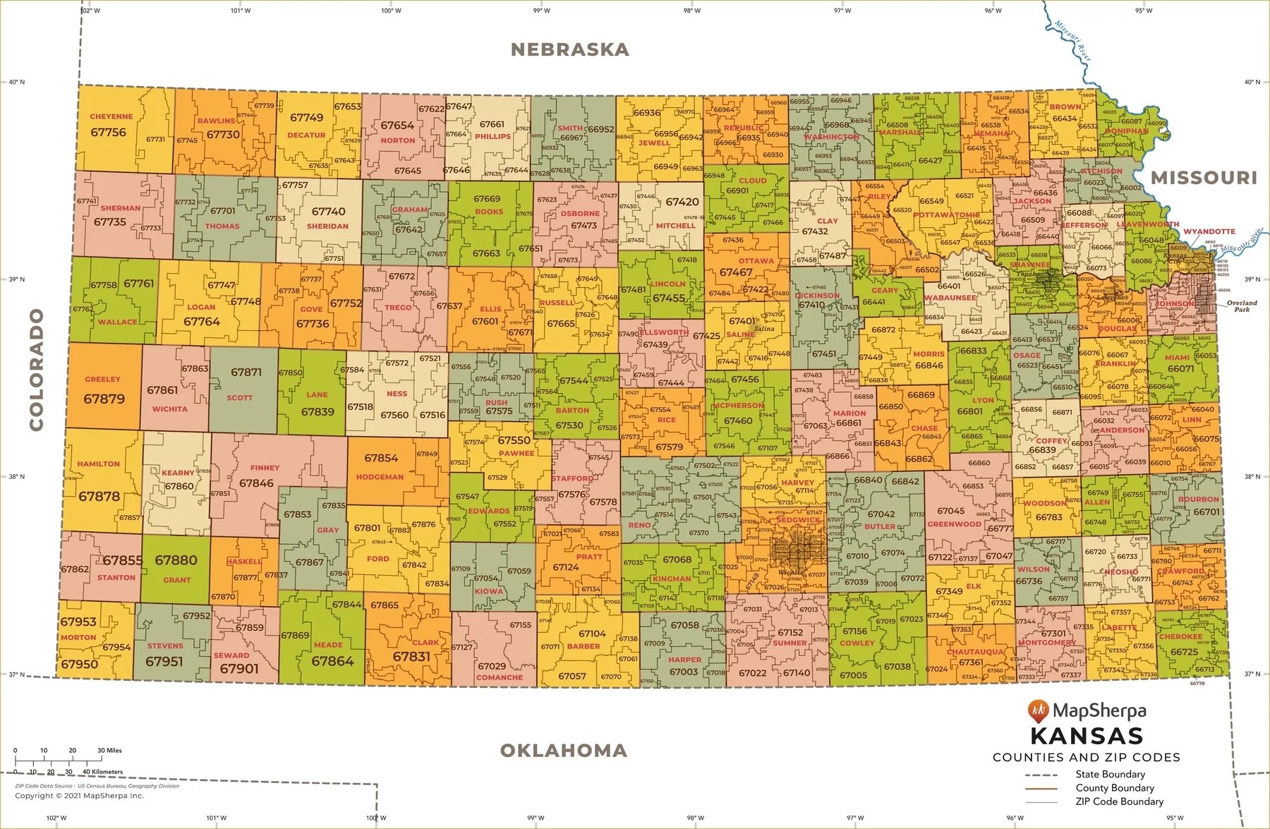 County Map Of Kansas Printable Zip Code With Counties American Store.