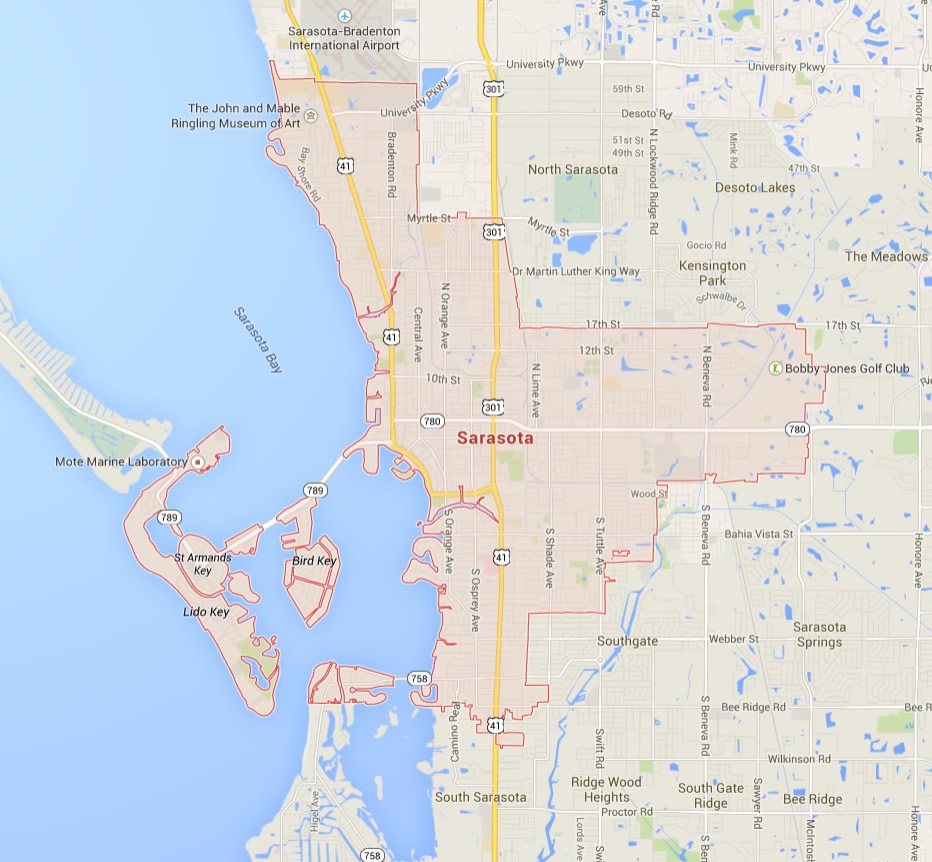 Map Of Sarasota City Printable Map Sarasota Florida Map 