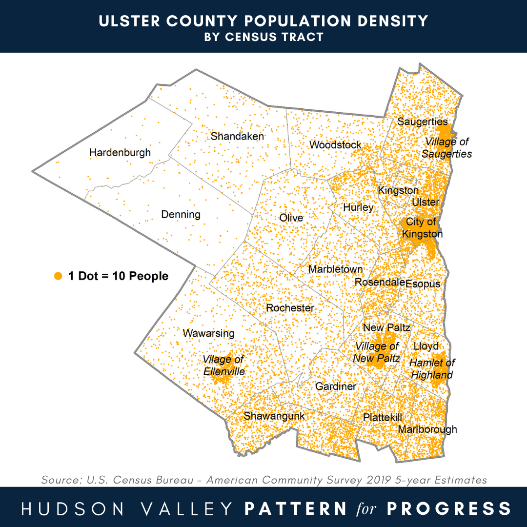 Ulster County Map Ny Printable Map Ulster County Population Density By Census Tract Hudson Valley Pattern For Progress 