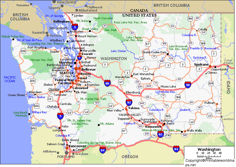 Labeled Map Of Washington With Capital Cities Unveiled Labeled Map Of Washington With State 