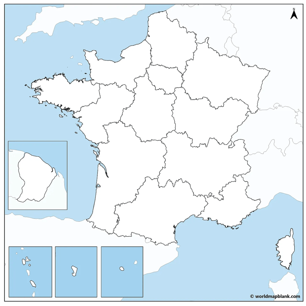 Blank Map Of France France Outline Map PDF Printable World Maps Image 16 1024x1024 