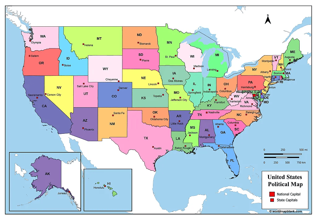Labeled Printable Map Of America Us States Labeled Map Labeled Usa Image 192 