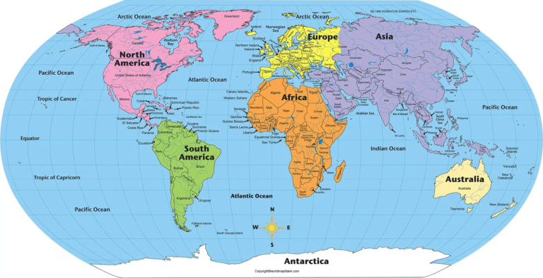 World Map With Seas Oceans Map Of The World PDF Printable World Maps Image 21 768x394 