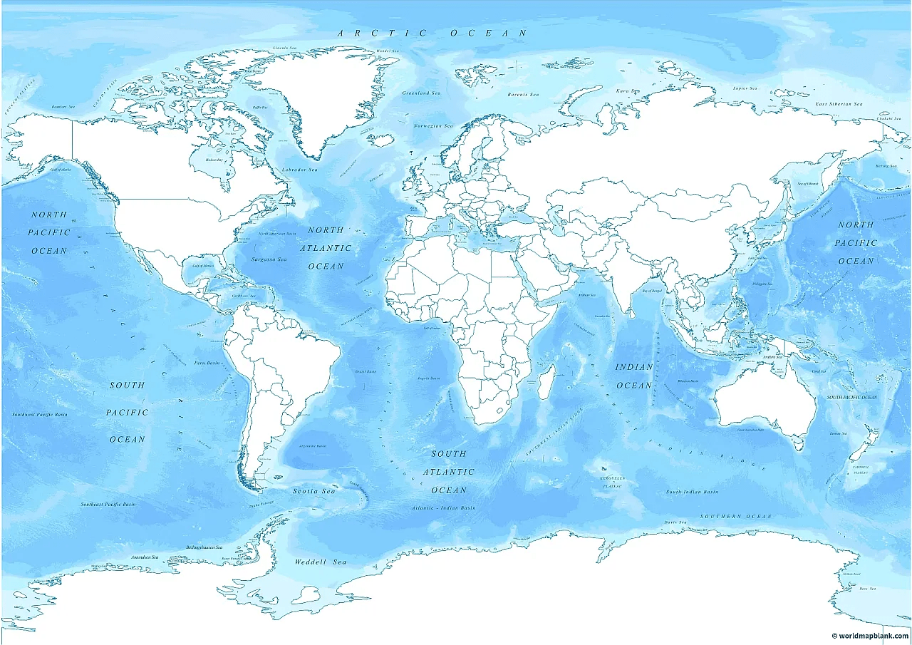 World Map With Seas Oceans Map Of The World PDF Printable World Maps Image 24 