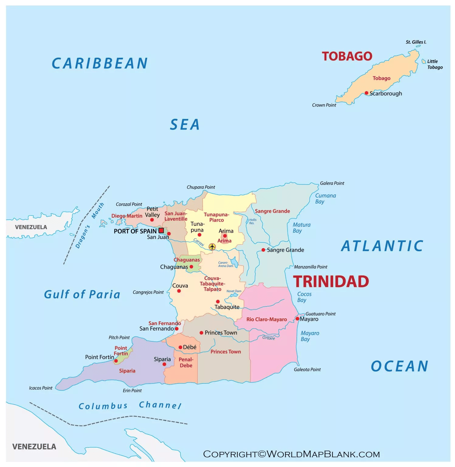 Trinidad World Map Trinidad And Tobago On World Map Printable World Image 244 
