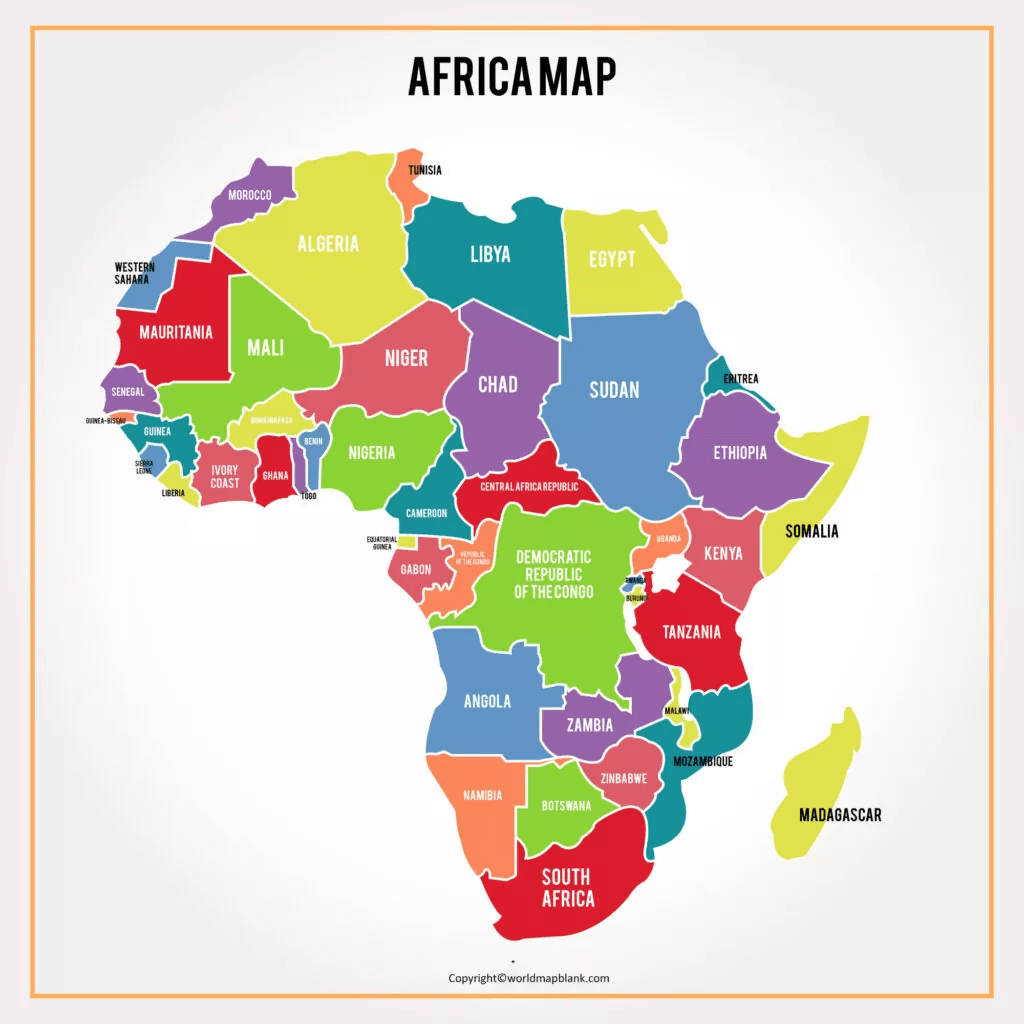 Labelled Map Of Africa Image 6 