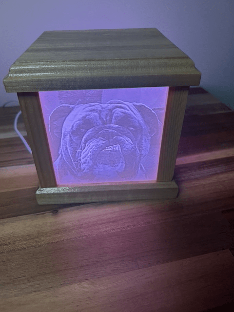 Lighted Pet Memorial Lithophane Box