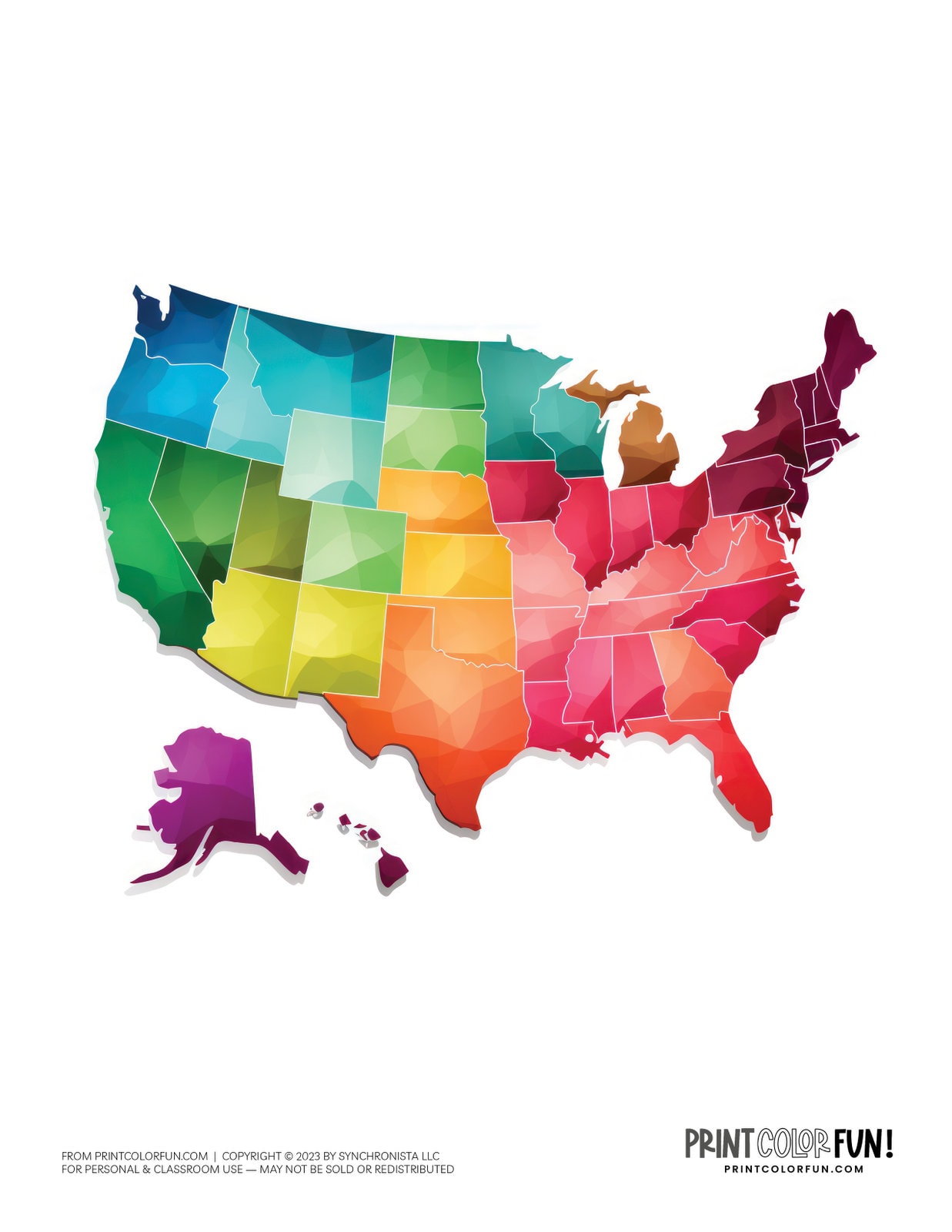 Colorful Map Of The United States Printable US Map Color Clipart From Com 3 