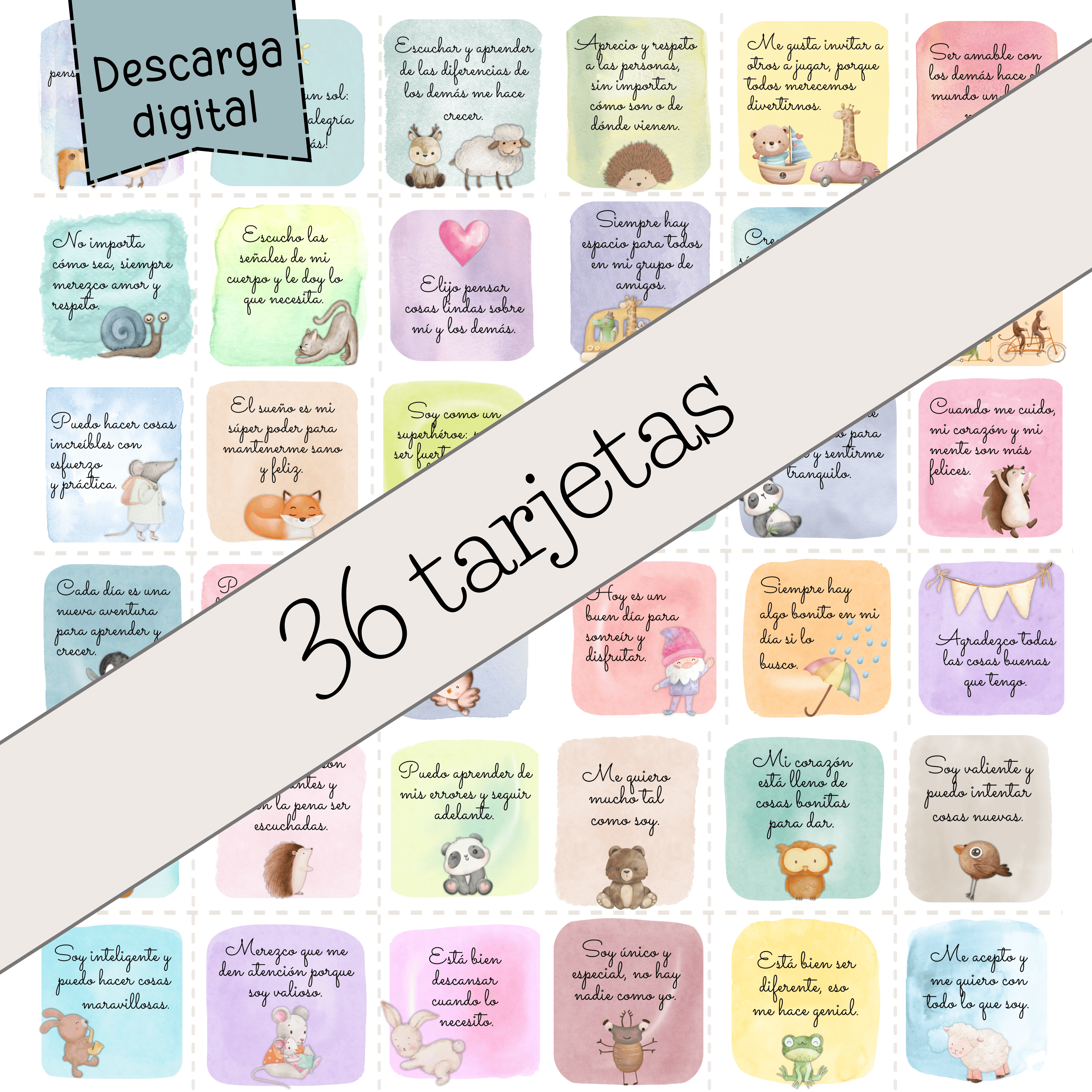 Tarjetas de Autoestima para niños