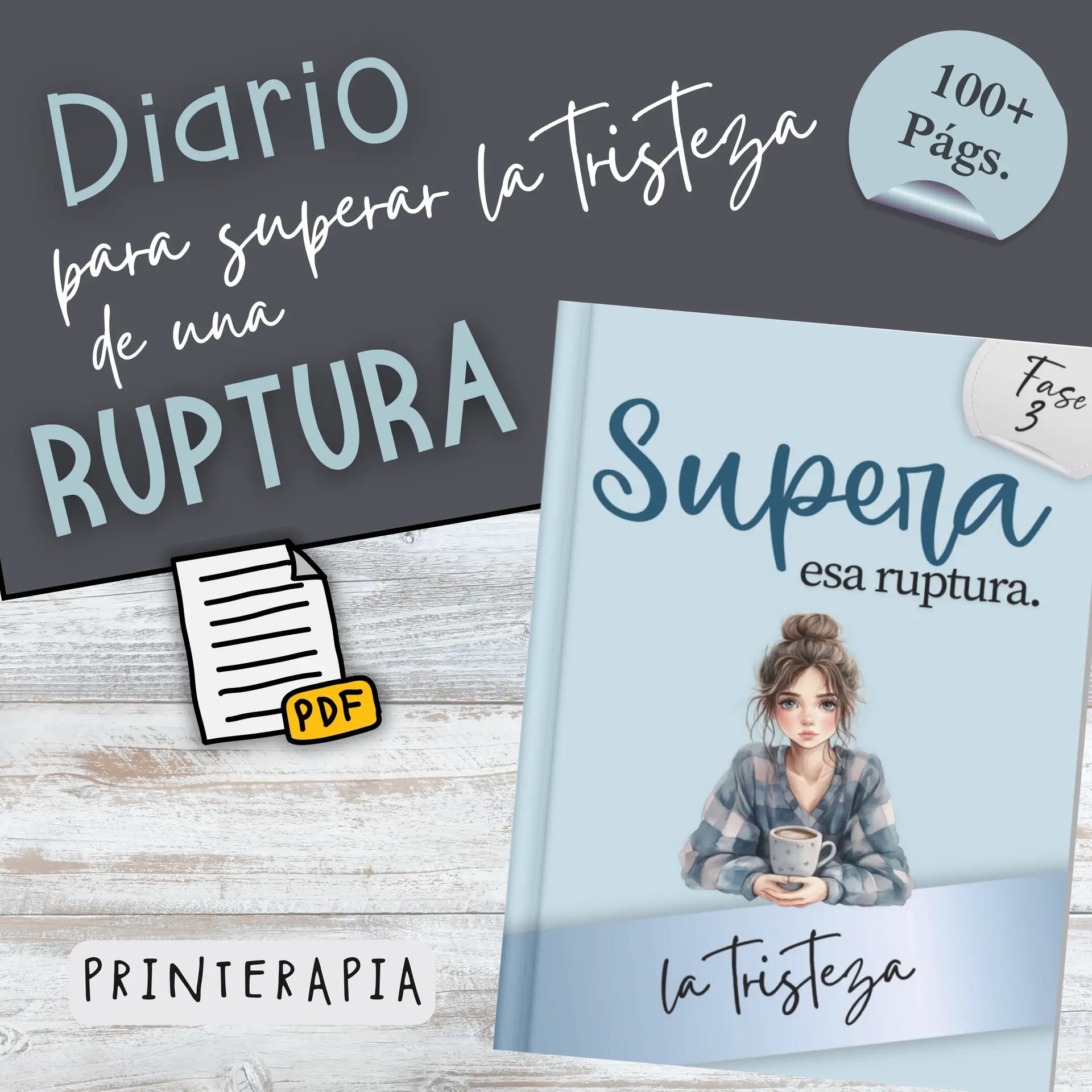 Supera la tristeza tras una ruptura-Diario terapéutico imprimible